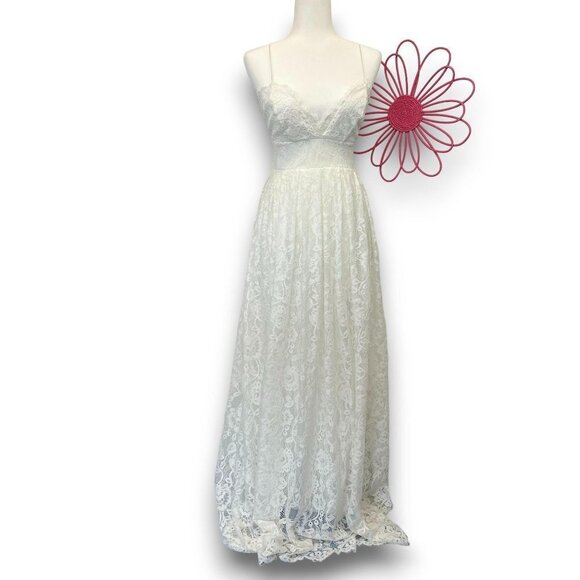 Asos Bridal Formal Spaghetti Strap Lace Dress NEW Size 4 US 36 EU - Picture 1 of 11